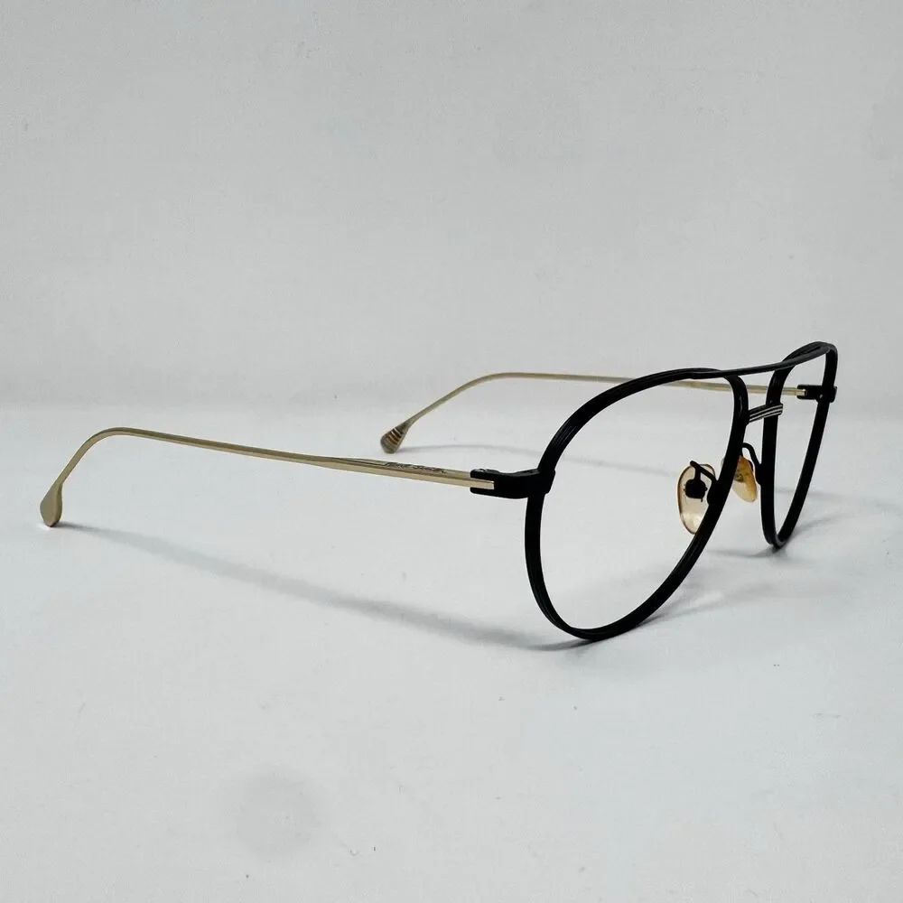 Paul Smith PSSN078 02 Black Gold Aviator Eyeglass Frames 57-16-145 Made in Italy